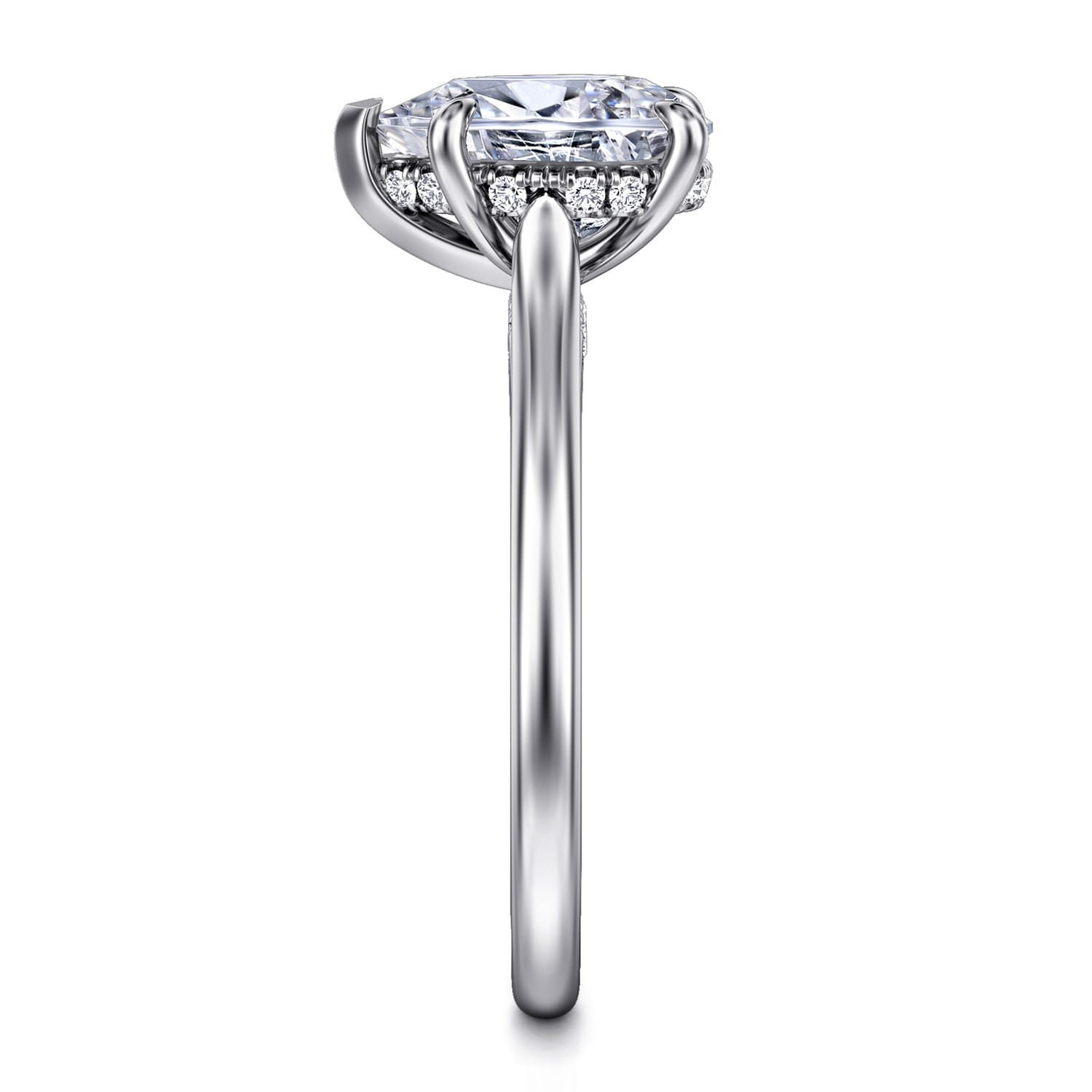 Ericka - 14K White Gold Pear Shape Diamond Engagement Ring - 0.12 ct - Shot 5