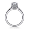 Reece - 14K White Gold Pear Shape Bezel Prong Diamond Engagement Ring - 0.1 ct