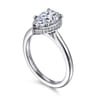 Reece - 14K White Gold Pear Shape Bezel Prong Diamond Engagement Ring - 0.1 ct