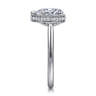 Reece - 14K White Gold Pear Shape Bezel Prong Diamond Engagement Ring - 0.1 ct