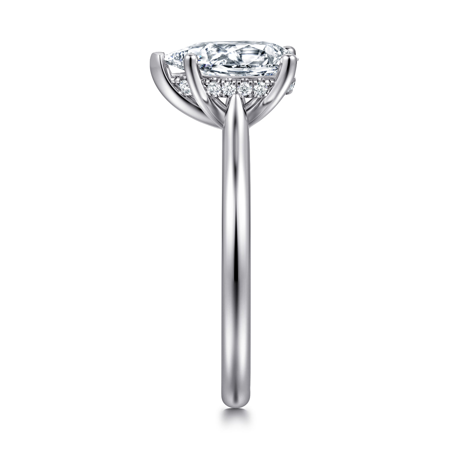 Azucena - 14K White Gold Pear Shape Solitaire Diamond Engagement Ring - 0.05 ct - Shot 4
