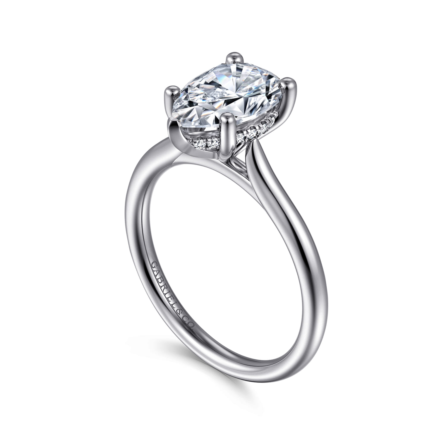 Azucena - 14K White Gold Pear Shape Solitaire Diamond Engagement Ring - 0.06 ct - Shot 3