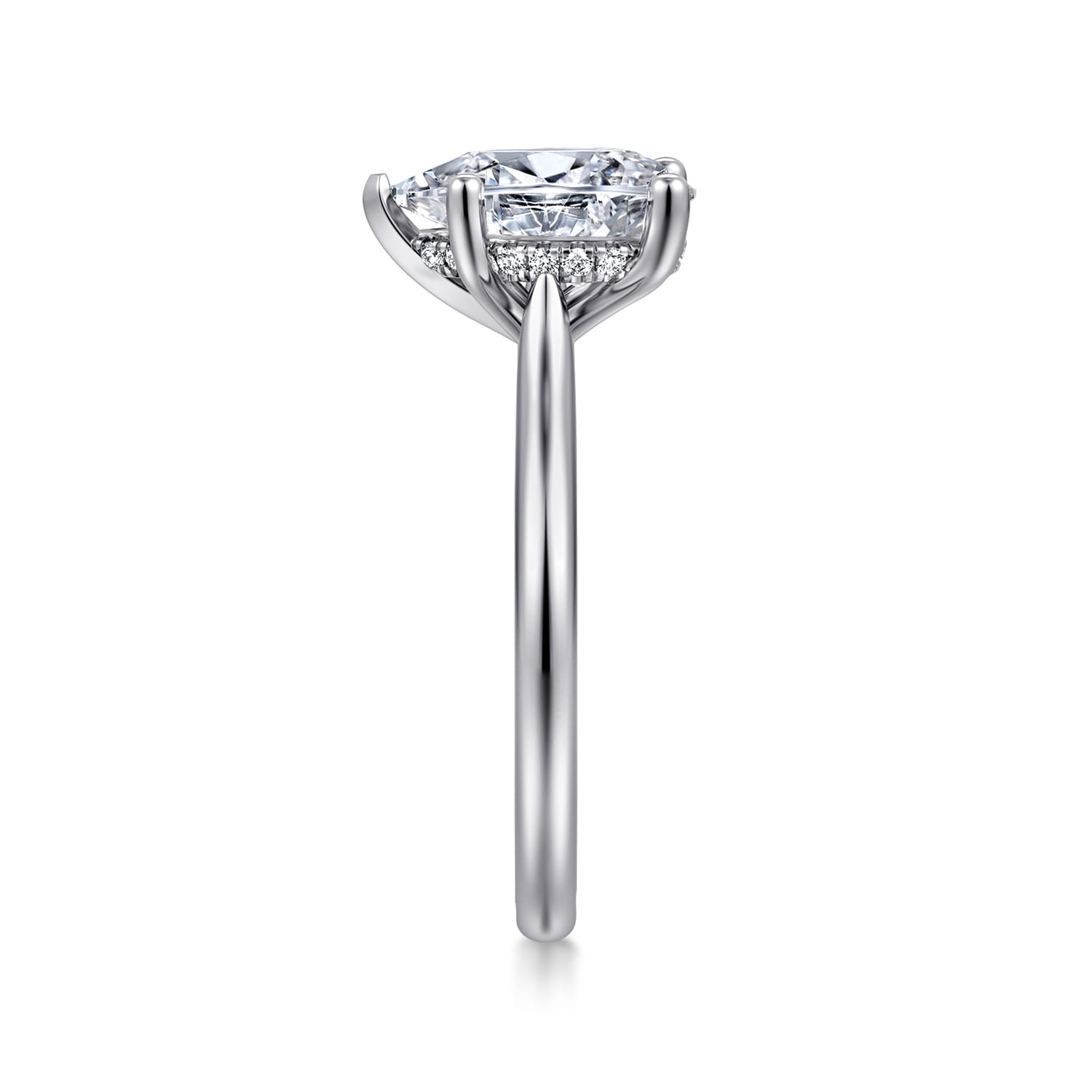 Azucena - 14K White Gold Pear Shape Solitaire Diamond Engagement Ring - 0.06 ct - Shot 5
