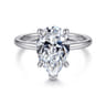Anuk - 14K White Gold Pear Shape Diamond Engagement Ring - 0.07 ct