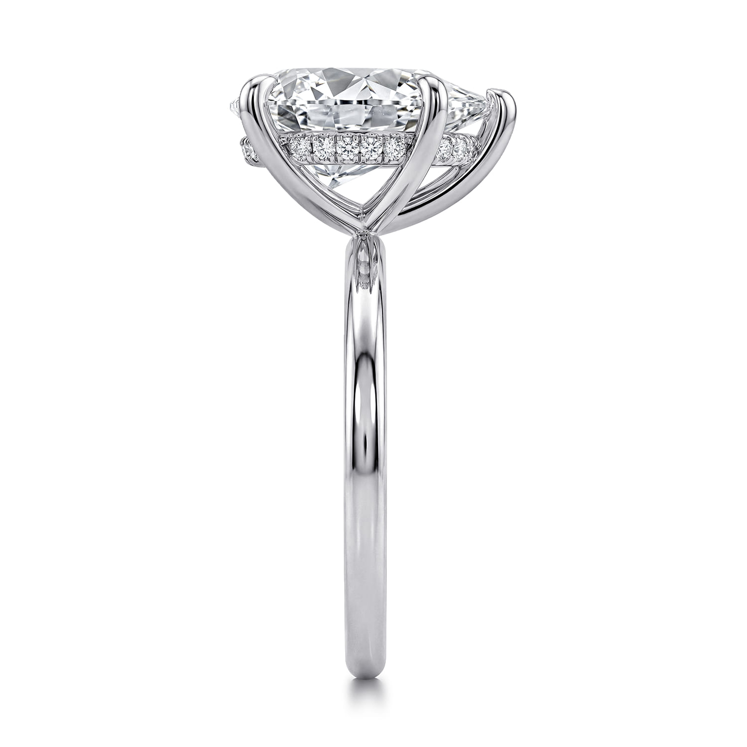 Anuk - 14K White Gold Pear Shape Diamond Engagement Ring - 0.07 ct - Shot 4