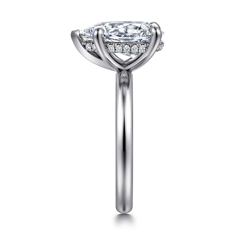 Peace - 14K White Gold Pear Shape Diamond Engagement Ring - 0.08 ct - Shot 4
