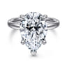Peace - 14K Yellow Gold Pear Shape Diamond Engagement Ring - 0.08 ct