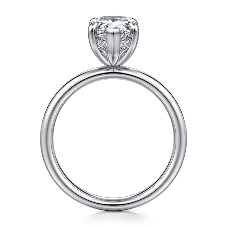 Peace - 14K White Gold Pear Shape Diamond Engagement Ring - 0.08 ct - Shot 2