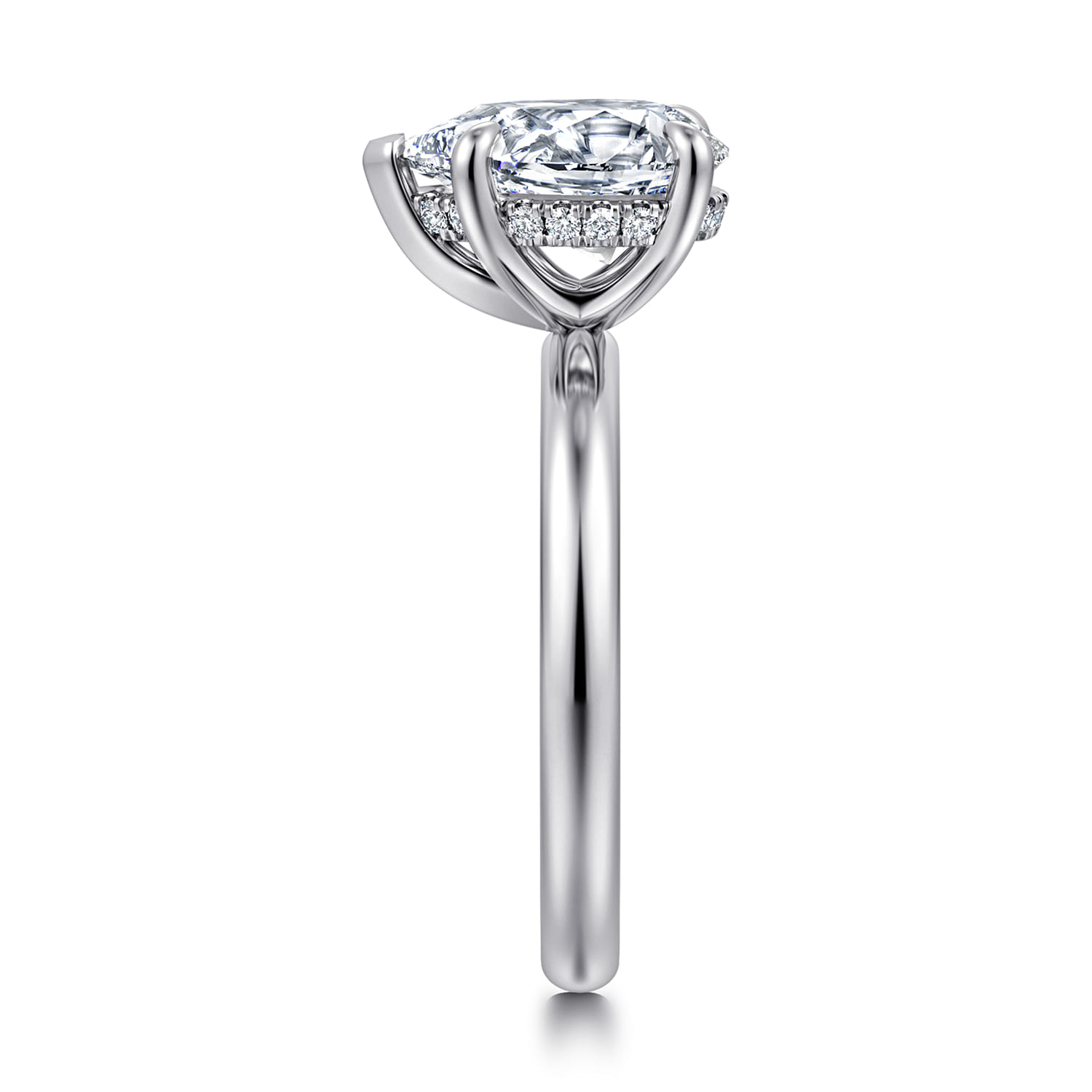 Peace - 14K White Gold Pear Shape Diamond Engagement Ring - 0.08 ct - Shot 4