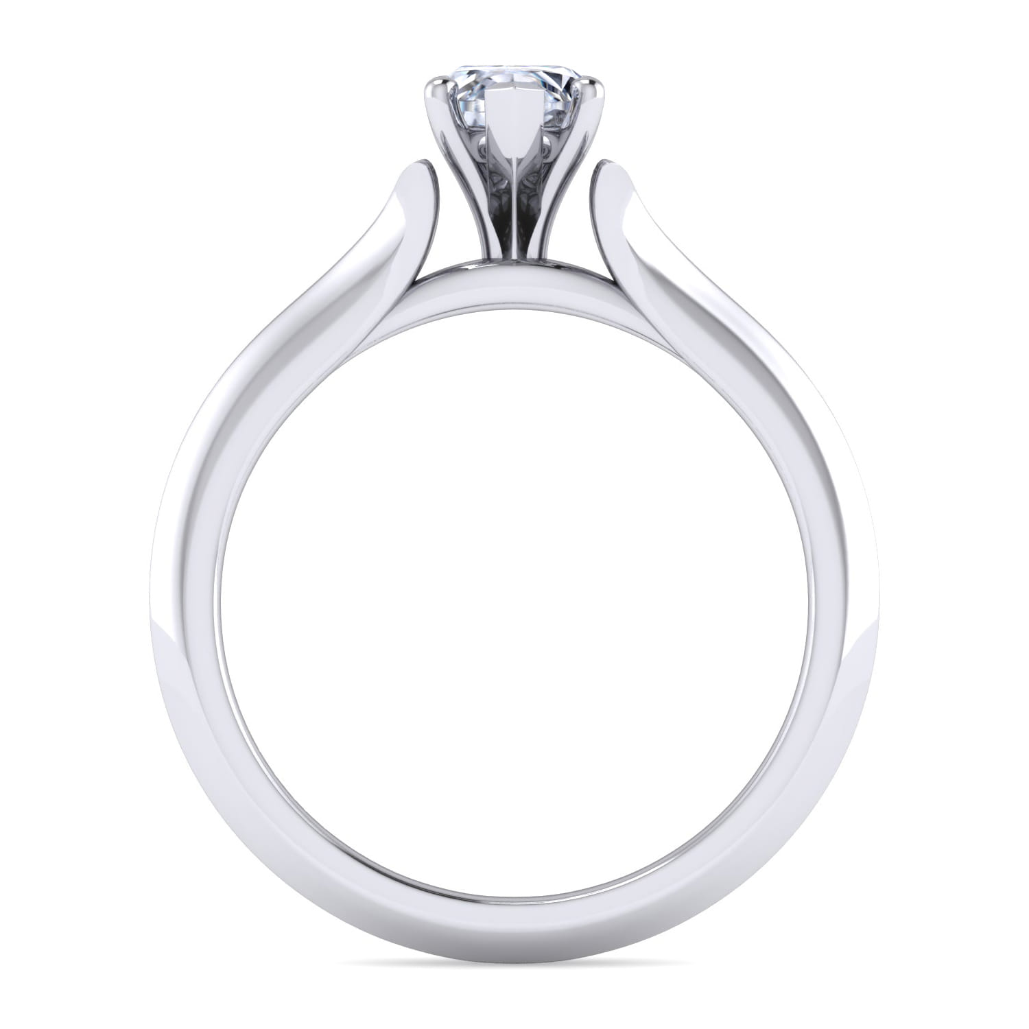 Ellis - 14K White Gold Pear Shape Diamond Engagement Ring - Shot 2