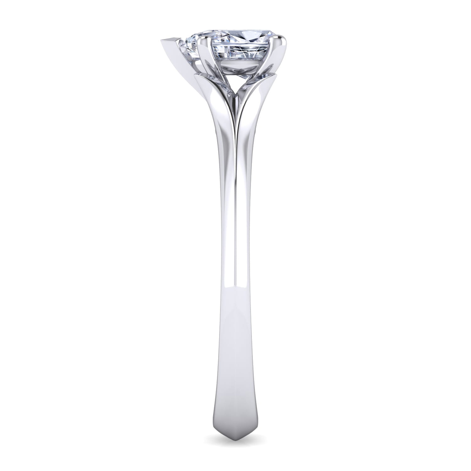 Ellis - 14K White Gold Pear Shape Diamond Engagement Ring - Shot 5