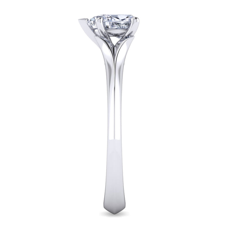 Ellis - 14K White Gold Pear Shape Diamond Engagement Ring - Shot 5