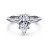 Ellis - 14K White Gold Pear Shape Diamond Engagement Ring