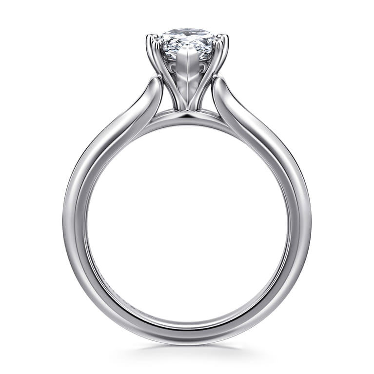 Ellis - 14K White Gold Pear Shape Diamond Engagement Ring - Shot 2