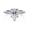 Ellis - 14K White Gold Pear Shape Diamond Engagement Ring