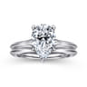 Ellis - 14K White Gold Pear Shape Diamond Engagement Ring
