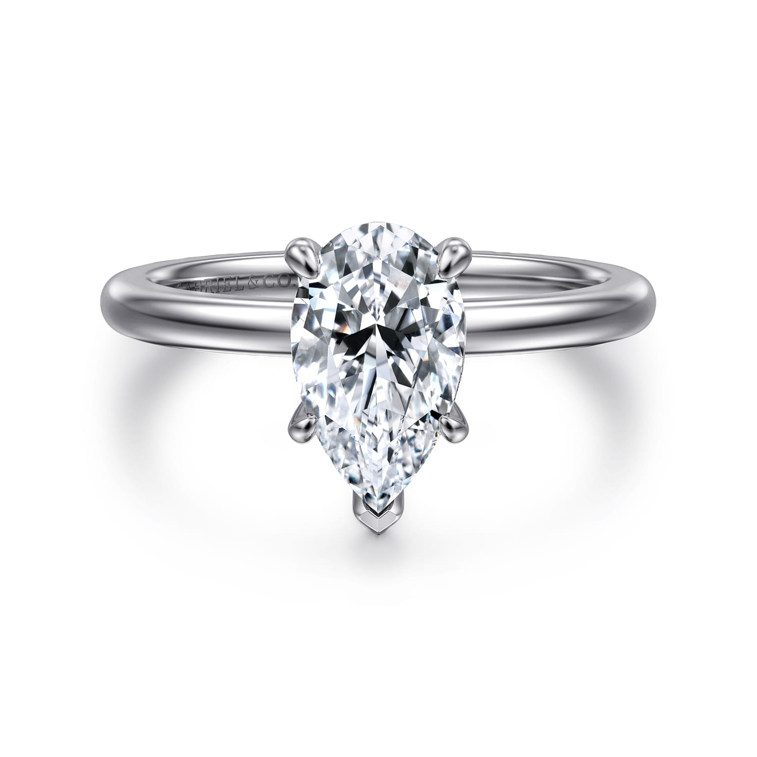 Ali - 14K White Gold Pear Shape Diamond Engagement Ring - Shot 1