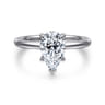 Ali - 14K White Gold Pear Shape Diamond Engagement Ring