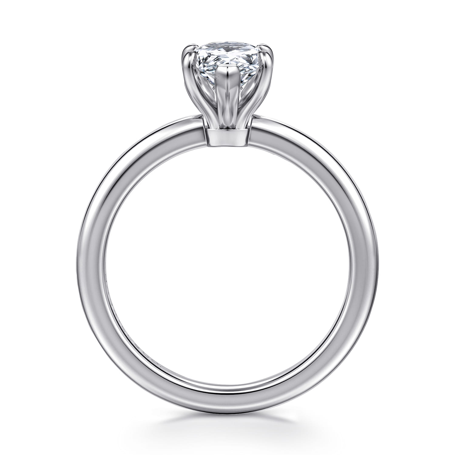 Ali - 14K White Gold Pear Shape Diamond Engagement Ring - Shot 2