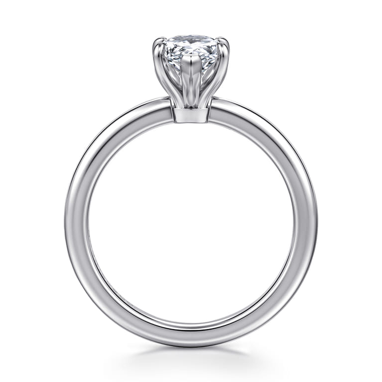 Ali - 14K White Gold Pear Shape Diamond Engagement Ring - Shot 2