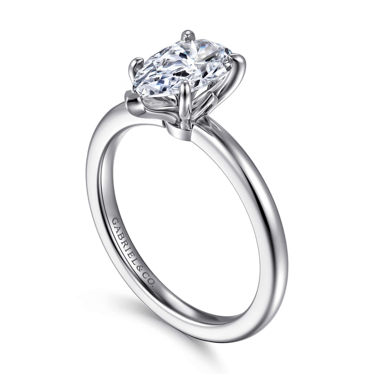 Ali - 14K White Gold Pear Shape Diamond Engagement Ring - Shot 3