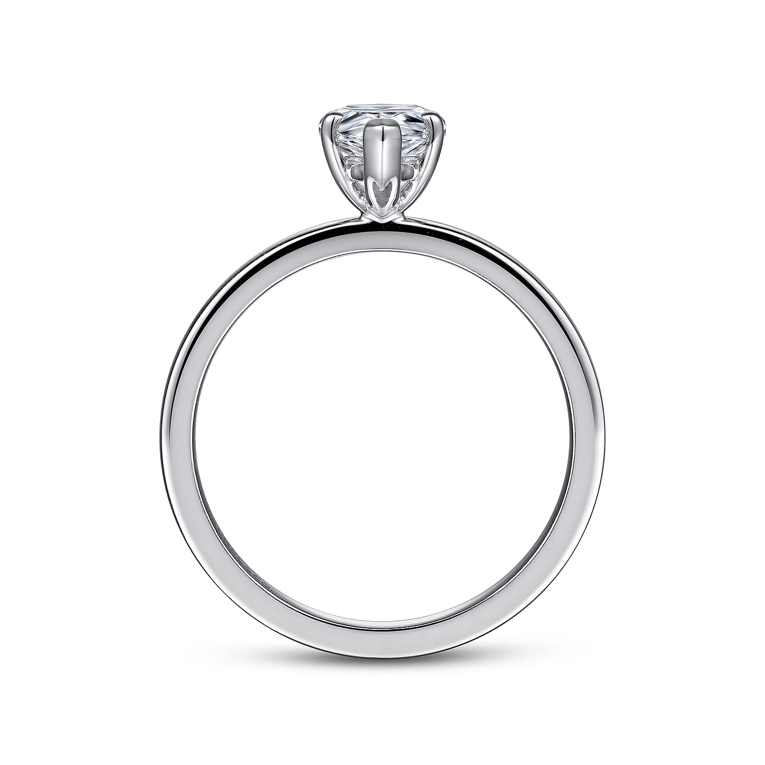 Paula - 14K White Gold Pear Shape Diamond Engagement Ring - Shot 2