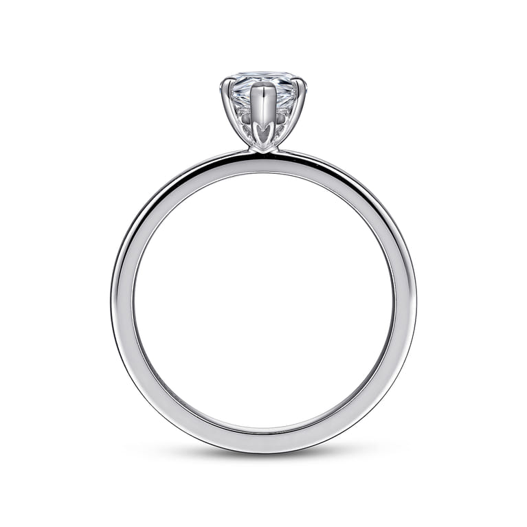 Paula - 14K White Gold Pear Shape Diamond Engagement Ring - Shot 2