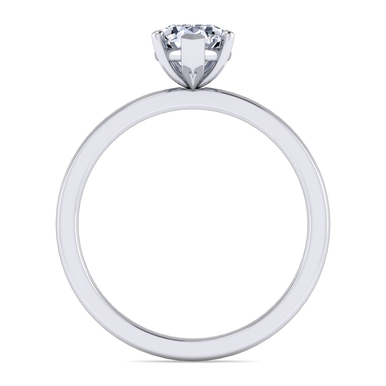Paula - 14K White Gold Pear Shape Diamond Engagement Ring - Shot 2