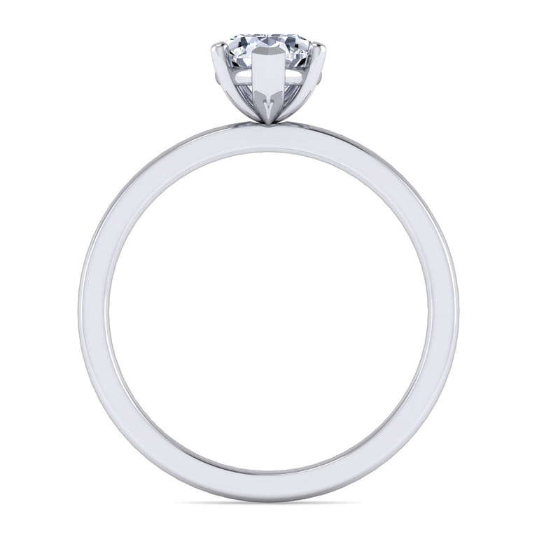 Paula - 14K White Gold Pear Shape Diamond Engagement Ring - Shot 2
