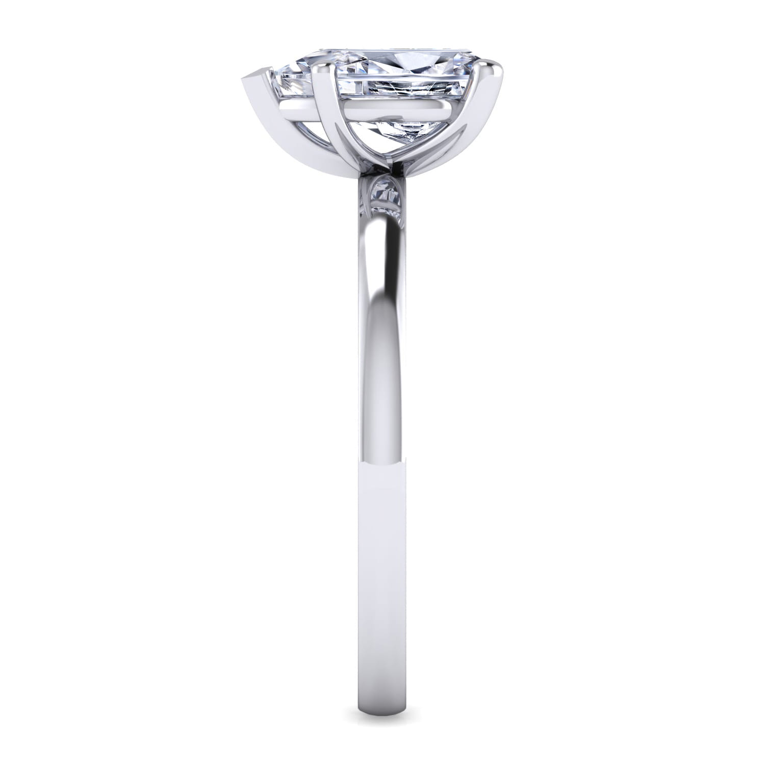 Paula - 14K White Gold Pear Shape Diamond Engagement Ring - Shot 5