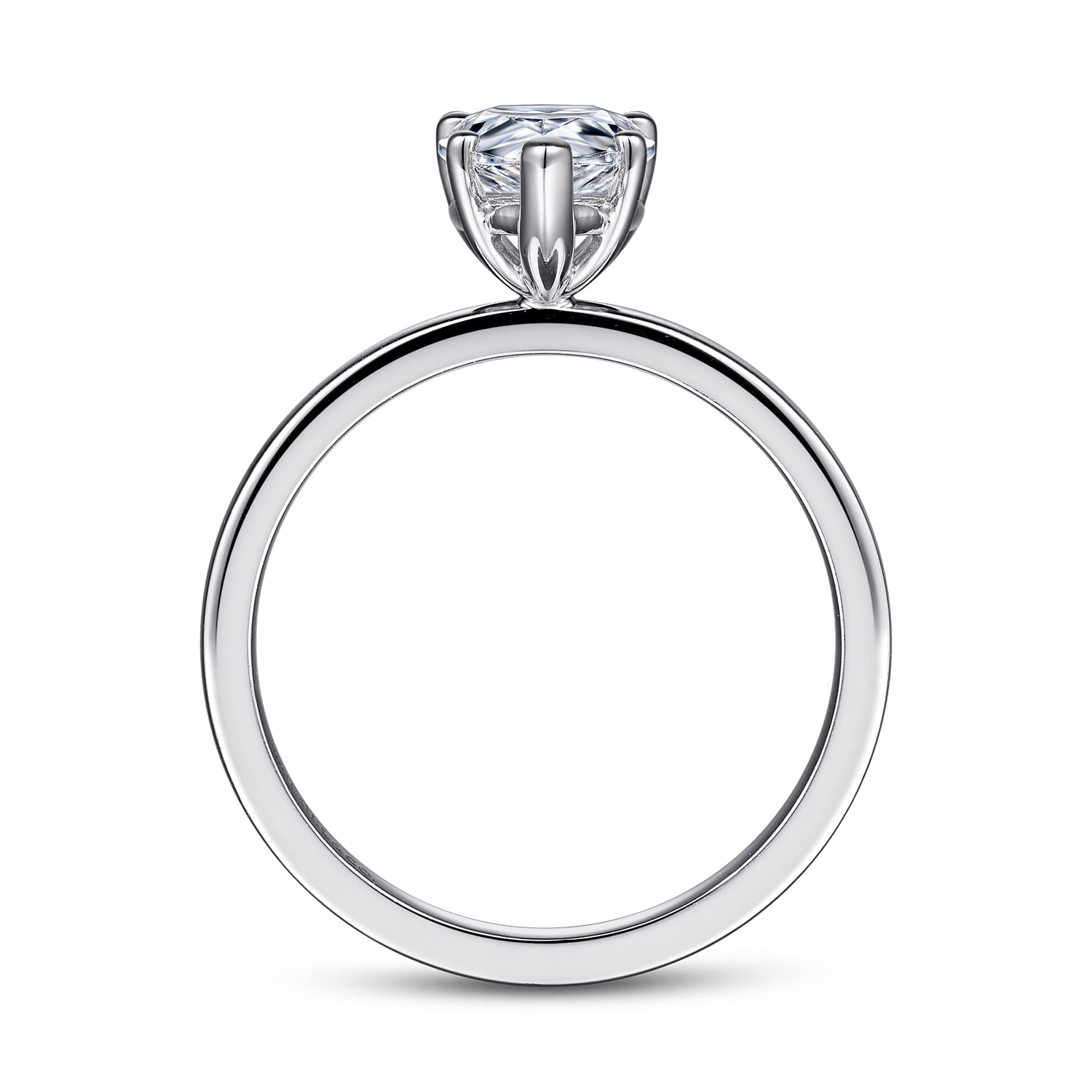 Paula - 14K White Gold Pear Shape Diamond Engagement Ring - Shot 2