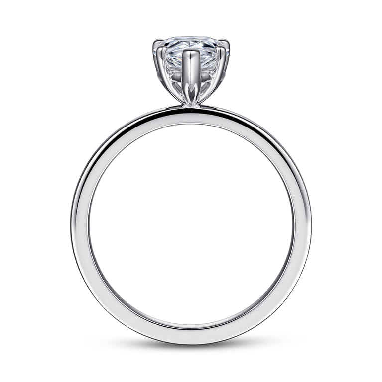 Paula - 14K White Gold Pear Shape Diamond Engagement Ring - Shot 2