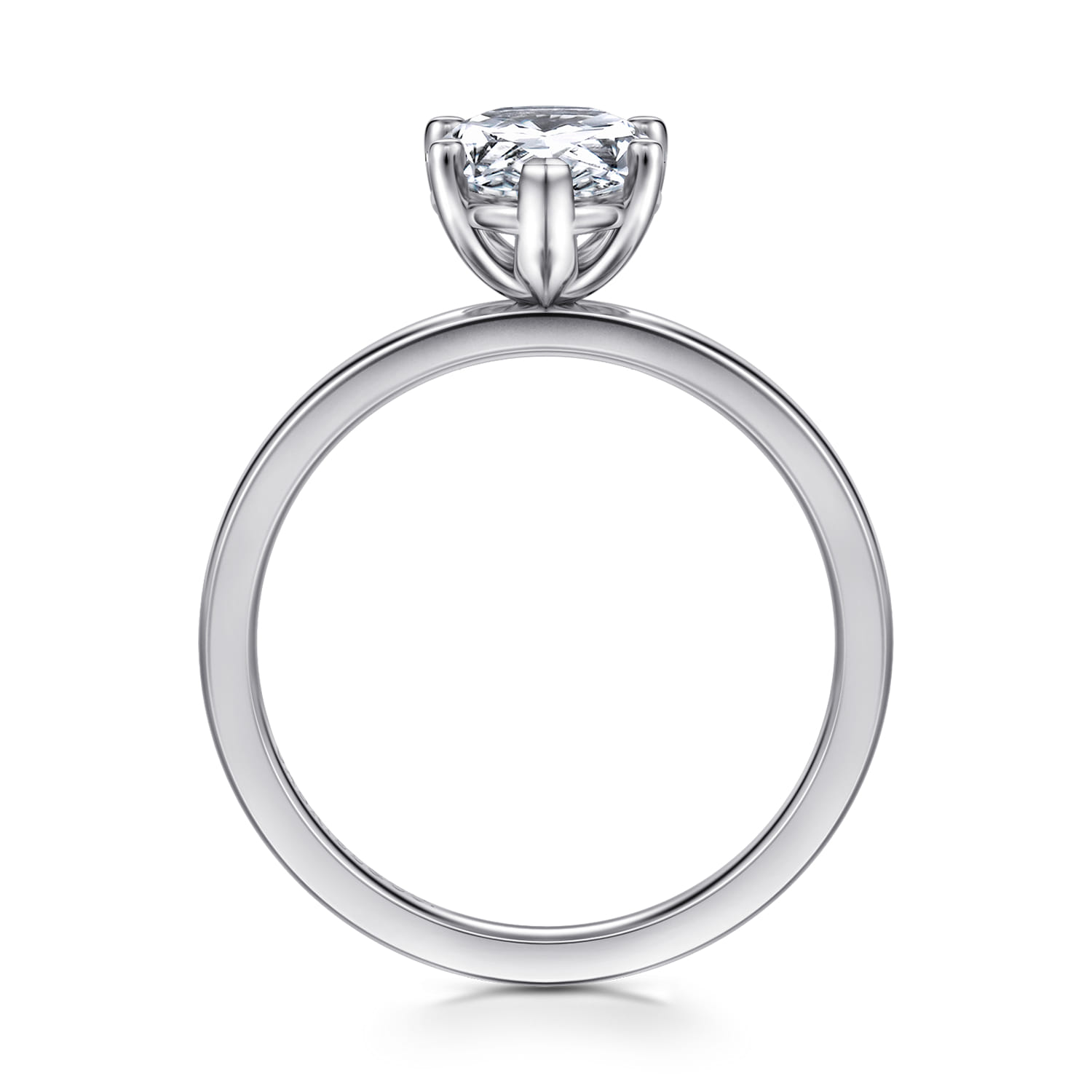 Paula - 14K White Gold Pear Shape Diamond Engagement Ring - Shot 2