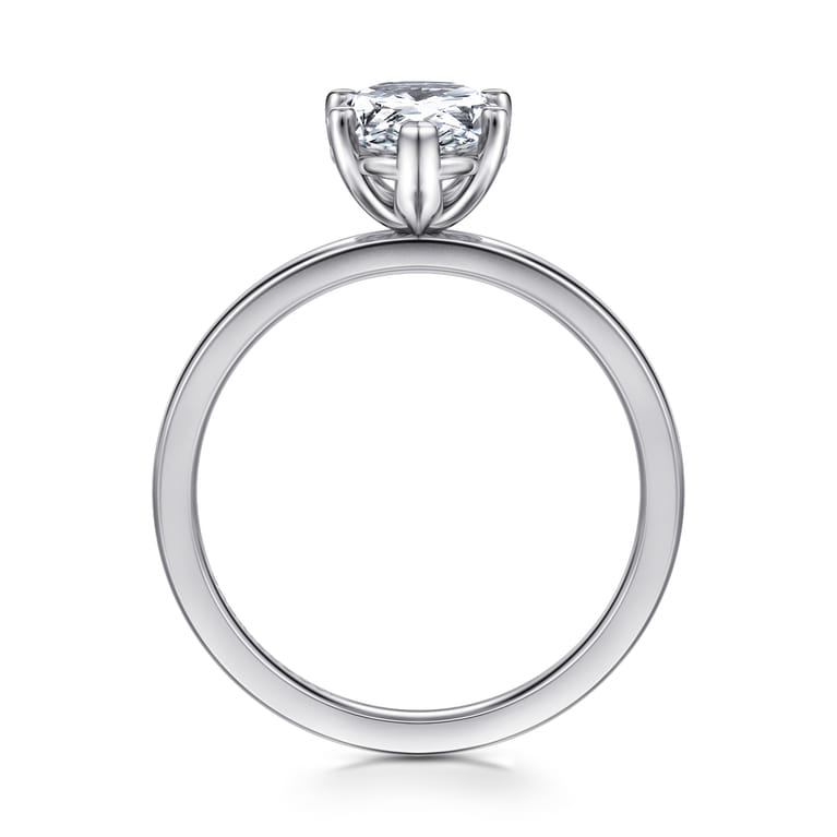 Paula - 14K White Gold Pear Shape Diamond Engagement Ring - Shot 2