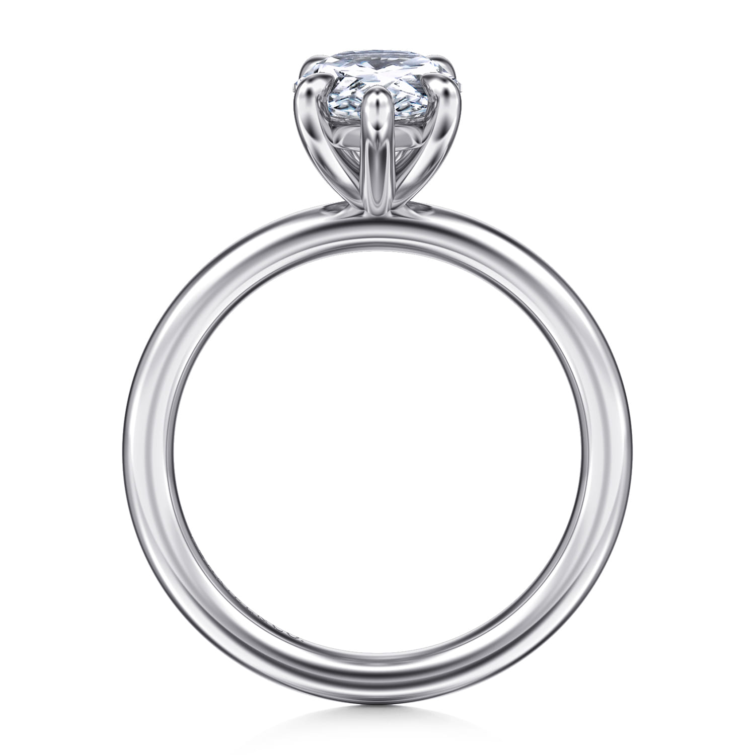 Lark - 14K White Gold Pear Shape Solitaire Engagement Ring - Shot 2