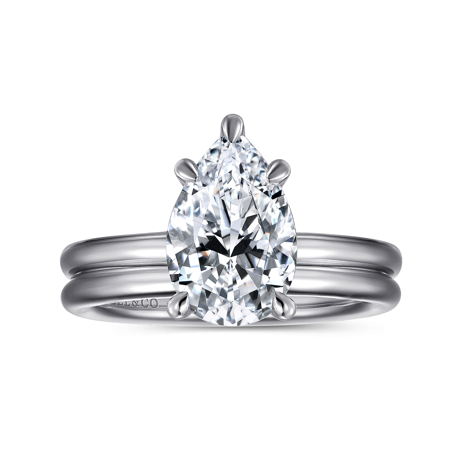 Lark - 14K White Gold Pear Shape Solitaire Engagement Ring - Shot 4