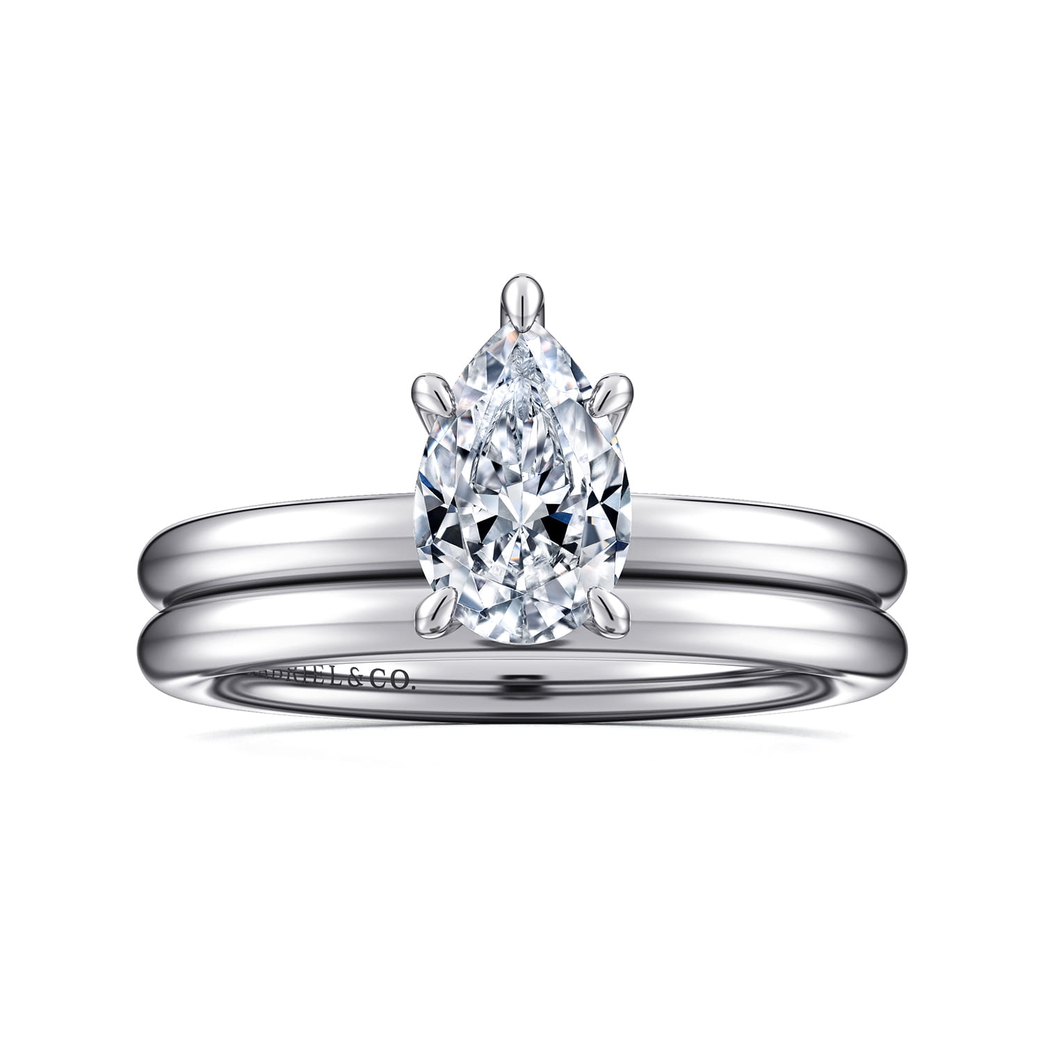 Lark - 14K White Gold Pear Shape Solitaire Engagement Ring - Shot 4