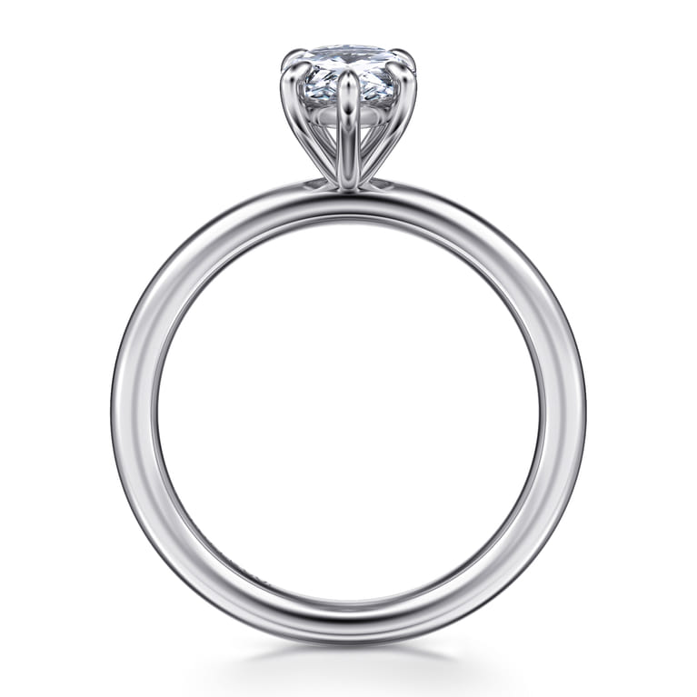 Lark - 14K White Gold Pear Shape Solitaire Engagement Ring - Shot 2