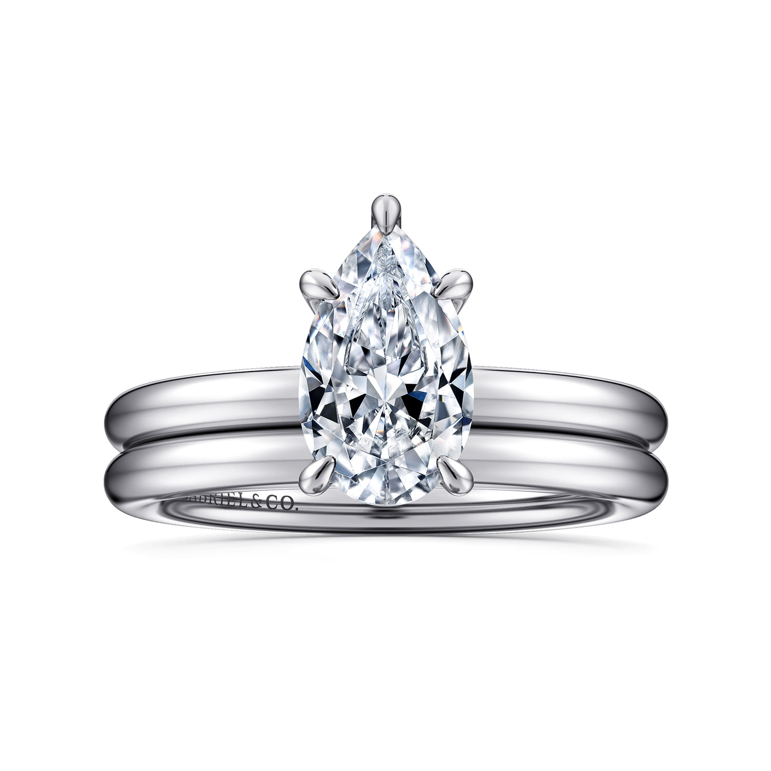 Lark - 14K White Gold Pear Shape Solitaire Engagement Ring - Shot 4
