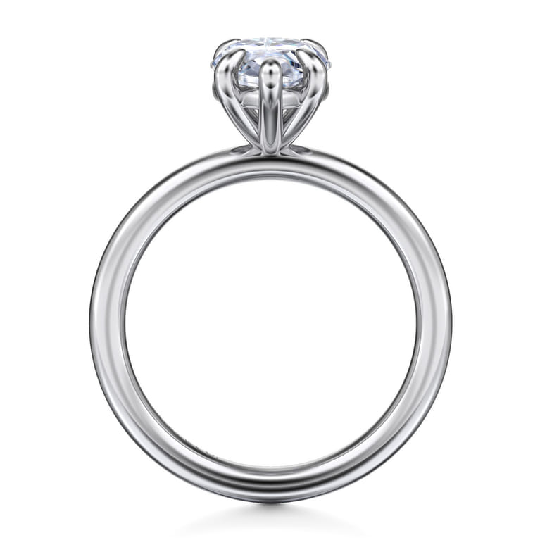 Lark - 14K White Gold Pear Shape Solitaire Engagement Ring - Shot 2