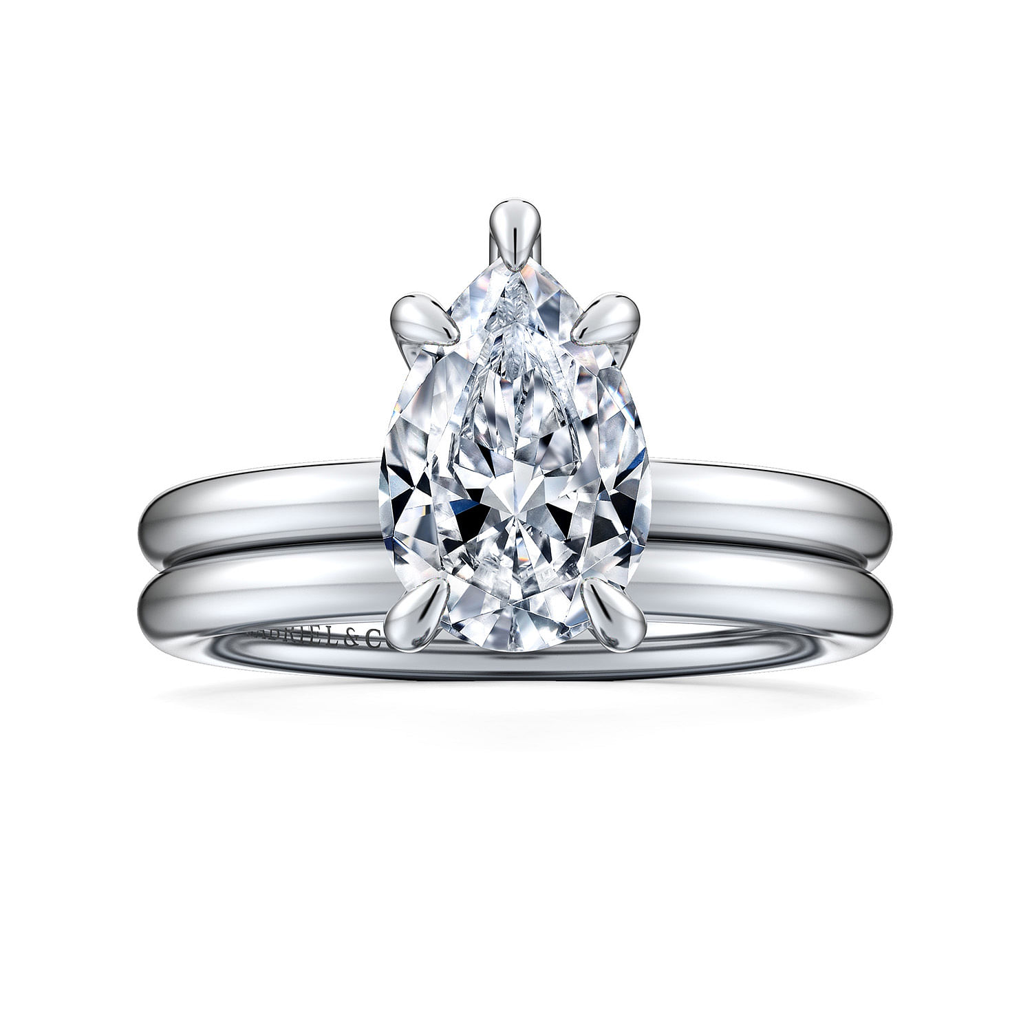 Lark - 14K White Gold Pear Shape Solitaire Engagement Ring - Shot 4
