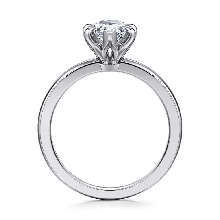 Emma - 14K White Gold Pear Shape Solitaire Engagement Ring - Shot 2