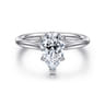 Anne - 14K White Gold Pear Shape Solitaire Diamond Engagement Ring