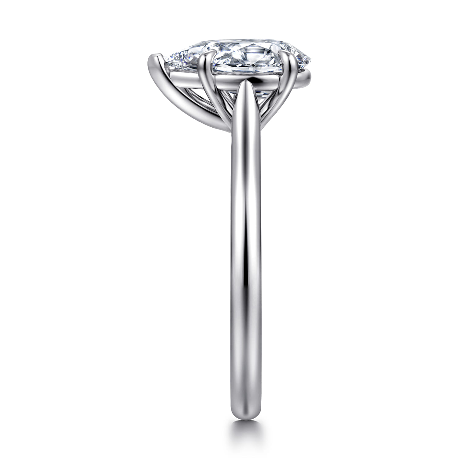 Anne - 14K White Gold Pear Shape Solitaire Diamond Engagement Ring - Shot 4