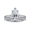 Anne - 14K White Gold Pear Shape Solitaire Diamond Engagement Ring