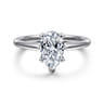 Anushka - 14K White Gold Pear Shape Solitaire Diamond Engagement Ring
