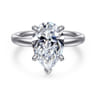 Unite - 14K White Gold Pear Shape Solitaire Diamond Engagement Ring