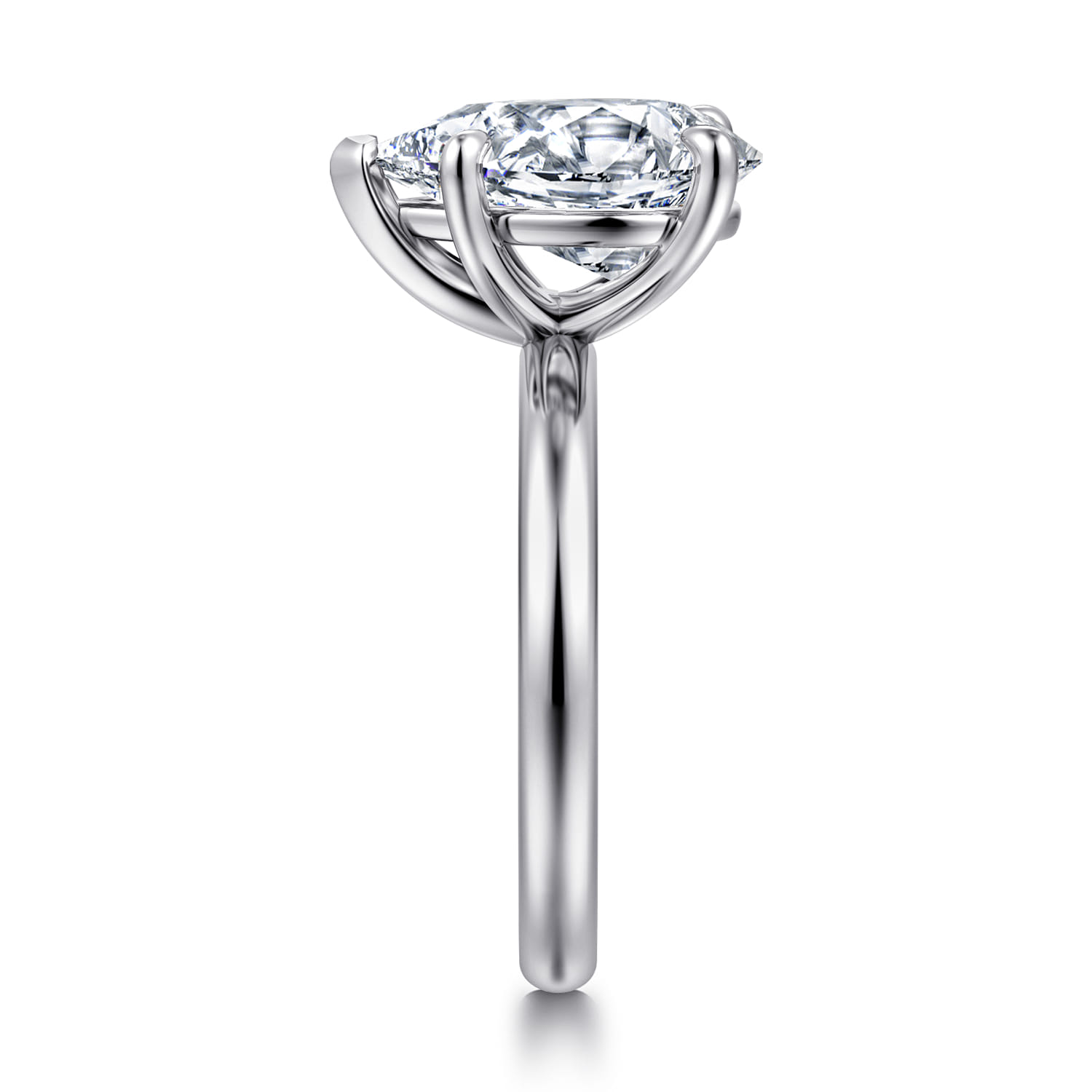 Unite - 14K White Gold Pear Shape Solitaire Diamond Engagement Ring - Shot 4