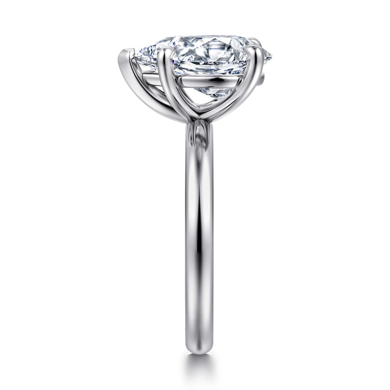 Unite - 14K White Gold Pear Shape Solitaire Diamond Engagement Ring - Shot 4