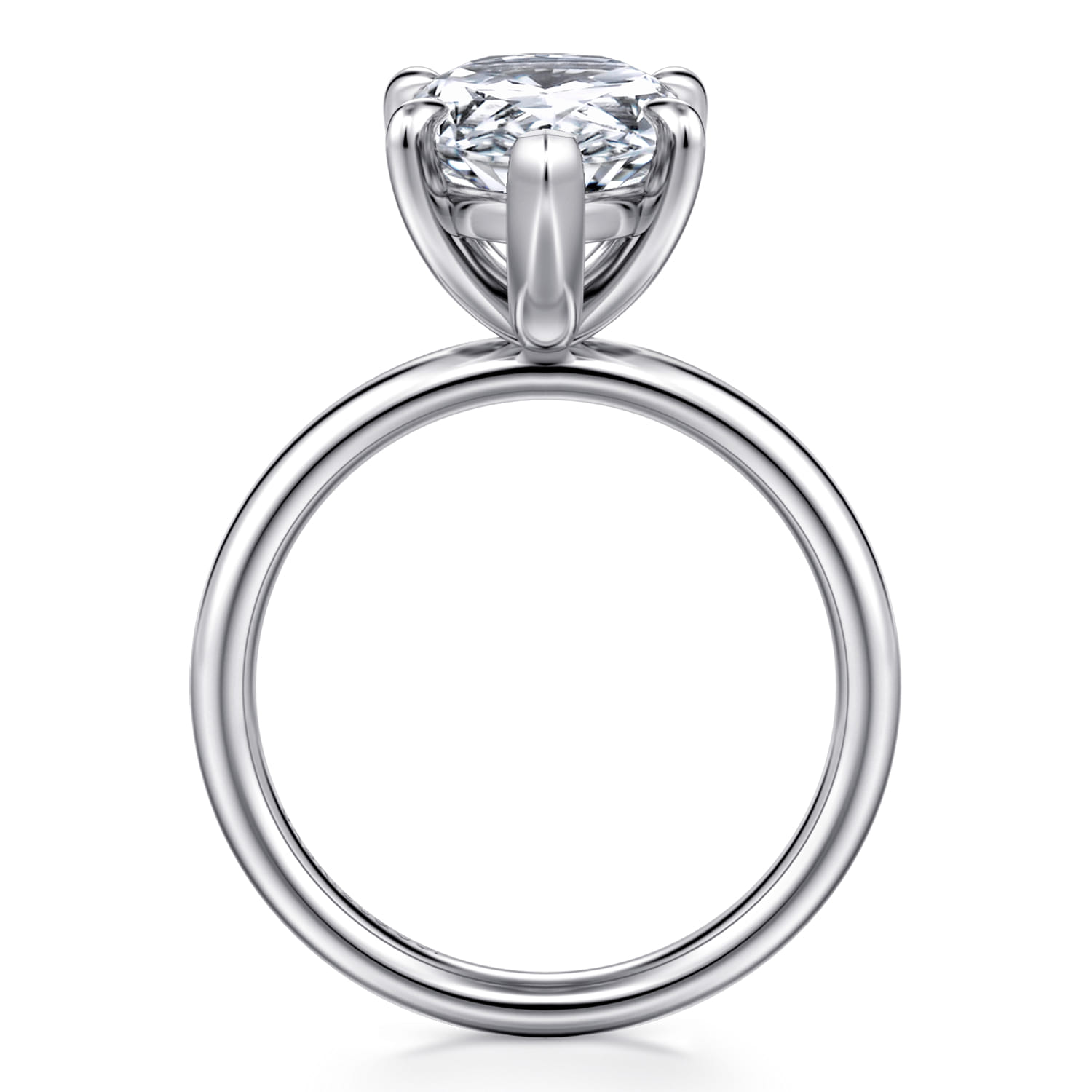 Unite - 14K White Gold Pear Shape Solitaire Diamond Engagement Ring - Shot 2